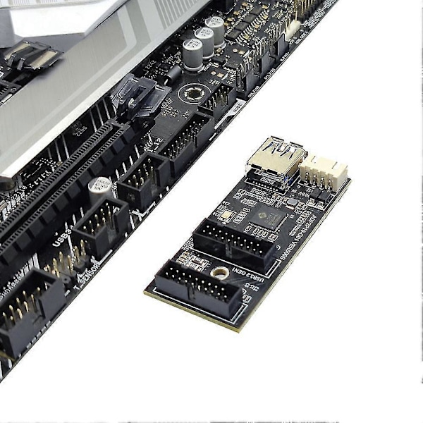 Usb3.2 N1 19pin - kaksois-19pin-sovitin Expans A-key Sata 15pin - 4pin-kaapelilla