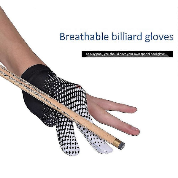 1 st Biljard Pool Kö Skyttar 3 Fingrar Biljardhandske Vänster Hand Snookerhandskar Biljardtillbehör