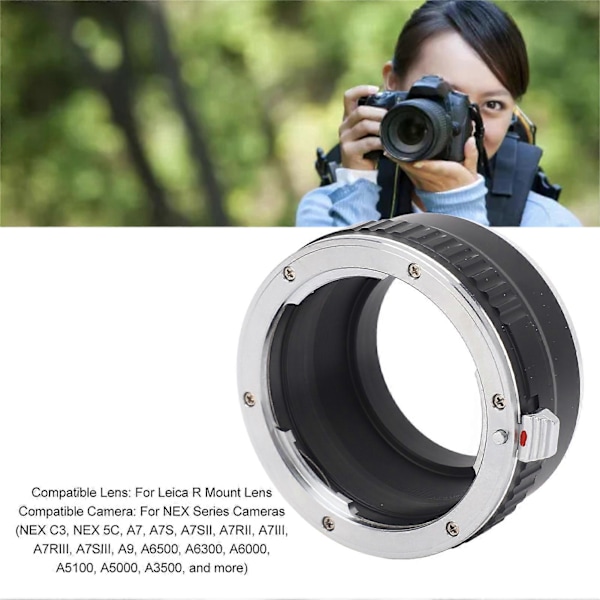 Objektivadapterring Høj Præcision Aluminiumlegering Manuelt Fokus Objektivadapter til Leica R Mount Objektiv