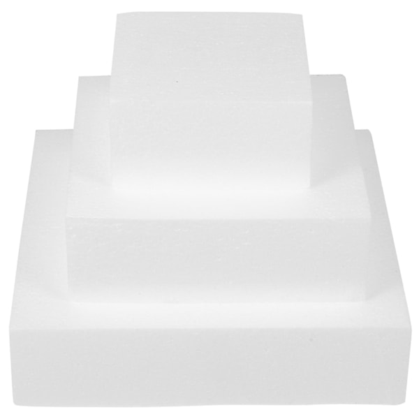3 stk. Skumkage Model Kubisk-formet Kage Model Bage Kage Model Kage Dummy Model