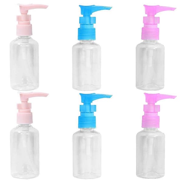 6 st Plastflaskor med Pump Klar Pump Dispenser Tomma Påfyllningsbara Schampoflaskor Slumpmässig Färg