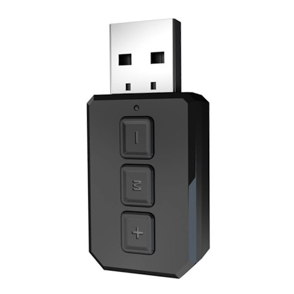 1 stk Bluetooth 5.0 2-i-1 Sender Mottaker USB Adapter 3.5mm Aux Stereo Lydadapter For Bil Co