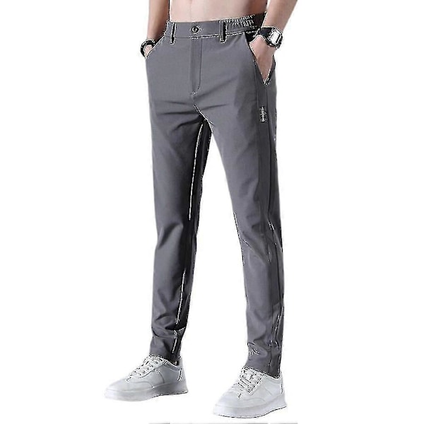 Miesten golfhousut, nopeasti kuivuvat, pitkät, mukavat vapaa-ajan housut taskuilla, Fengshuo Dark Grey XXXL