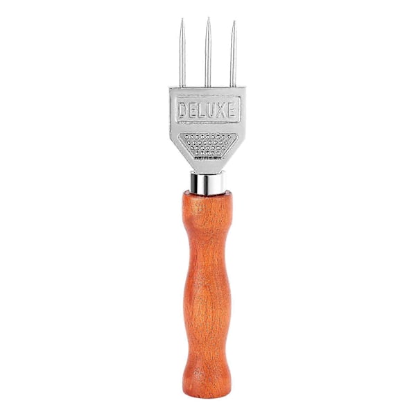Ispigg - Robust ishakker med solid trehåndtak, 304 rustfritt stål tre-grenet isknuser