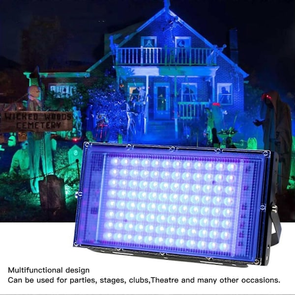 UV Flomlys LED Flomlys 395nm 100W Høy Effekt Fluorescerende Scene Lampe UV Herding Party Scene Blacklight for Fester