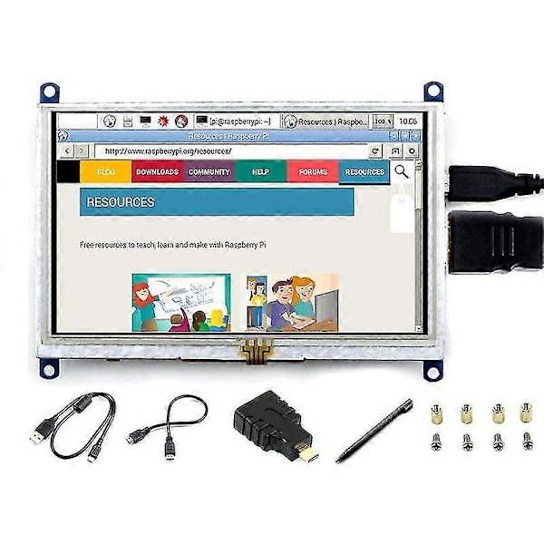 5 Tommer Resistiv Touch Screen LCD (b) 800 X 480 Pixler -kompatibel TFT LCD Skærm Til /3b+
