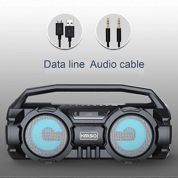 Bluetooth-kaiutin kannettava tehokas subwoofer ulkokaiutin FM-radio stereo musiikki surround-laite TF-kortti MIC | Kannettava kaiutin (musta)