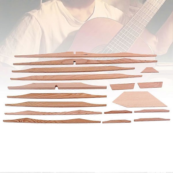 17 st 41 tum Sitkagran Ribb Trä Kit för Akustisk Gitarr Instrumentmakare DIY Tillbehör Delar GS307 Ljusbrun