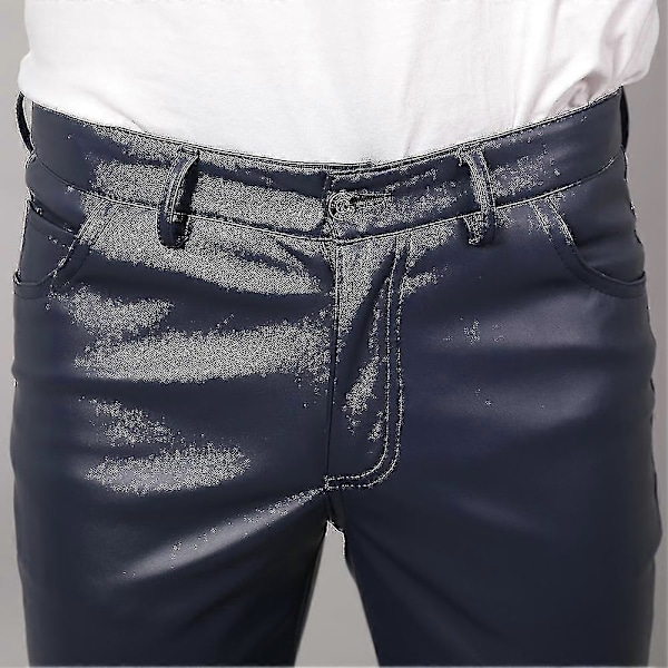 Youthup Herre Stretch Tight Faux Skinnbukser Navy blue EU 40