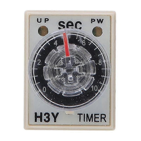 10s Fördröjningstimer Tidsrelä H3y-2 Ac 220v 8 Stift Justeringsratt Kontroll Timerrelä kompatibelt med H