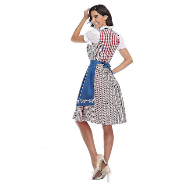 Naisten Oktoberfest Oluttyttö Puku Baijerilainen Perinteinen Dirndl Mekko Cosplay Naamiaisasu Blue L