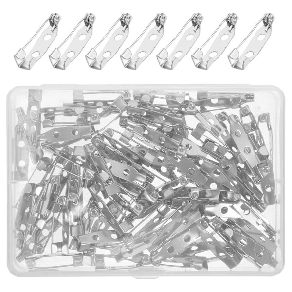 100 stk. Bar Pins Broche Låse Pins Sikkerhedsnåle Bagside Sikkerhedsnåle Smykkefremstilling DIY Broche Håndværk