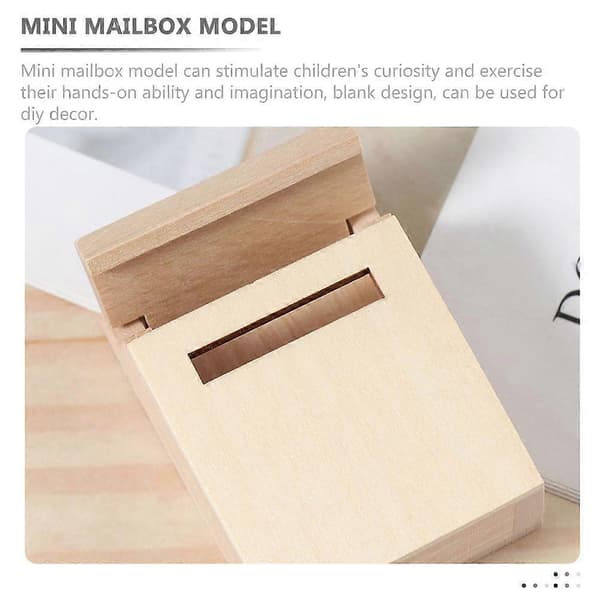 Miniature Blank Postkasse Dukkehus Mini Postkasse Miniature Træ Flip Postkasse Model