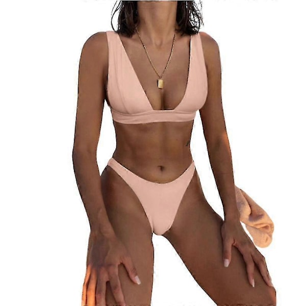 Mimigo Naisten Matala Vyötäröinen Bikini Uimapuku Push Up Halter Kaksiosainen Uima-asu COLOR 9 M