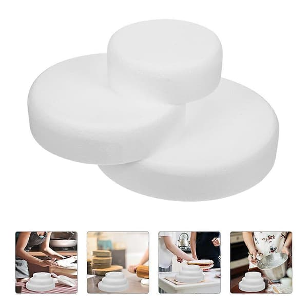 3 stk. Runde Skumkake Dummy Kake Modell Bake Kake Modell Kake Dummy Modell