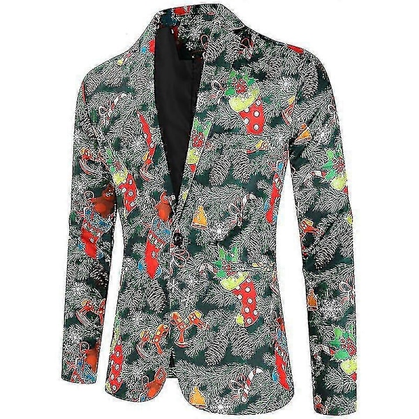 Juleblazere til mænd, afslappet juleblazer med én knap COLOR 1 3XL