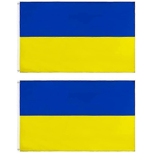 Ukrainan kansallispolyesteriliput ulko- ja sisäkäyttöön, kaksoisommeltu polyesteri messinkirenkailla
