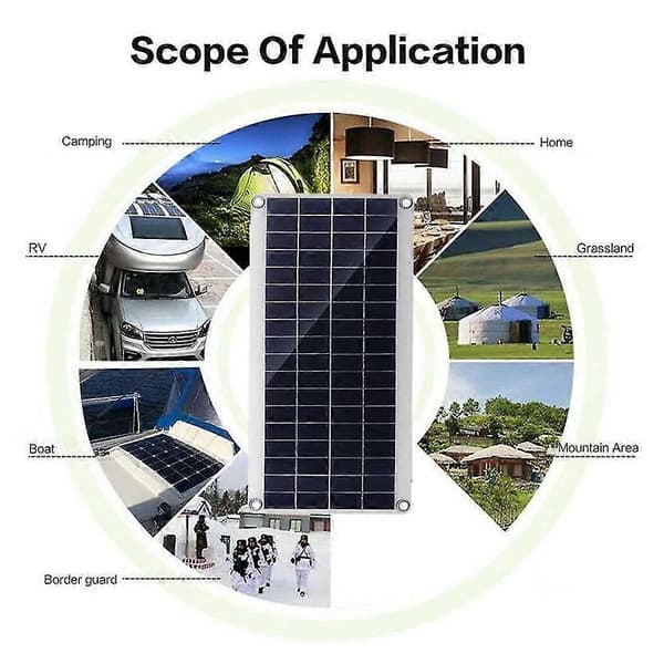 10w Flexibel Solpanel Solceller För Bil Husbil Båt Hem Tak Van Camping Solbatteri, 40a Solar