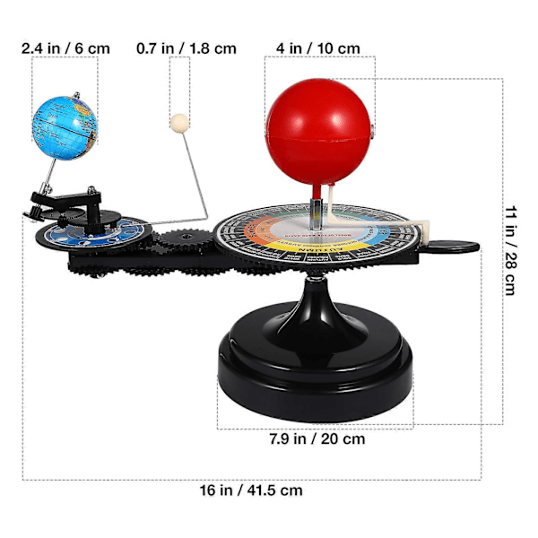 Sol Jord Måne Orbital Model Solsystem Planetarium 3D Model Roterende Model Videnskabeligt Pædagogisk Legetøj Astronomi Kognition Undervisningsrekvisit