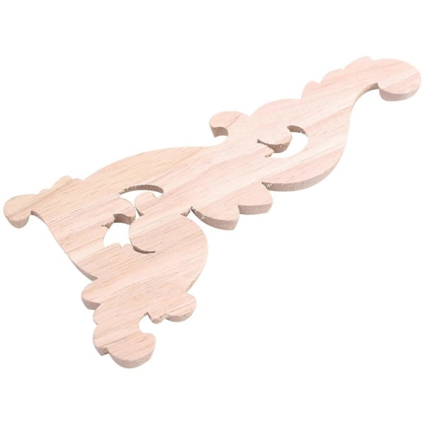 4 kpl Puu-Kaiverretut Kulma-Koristeet Maalaamattomat Sovellukset Kehykset Ovet Koristeet Tarra 15x8x0.8cm