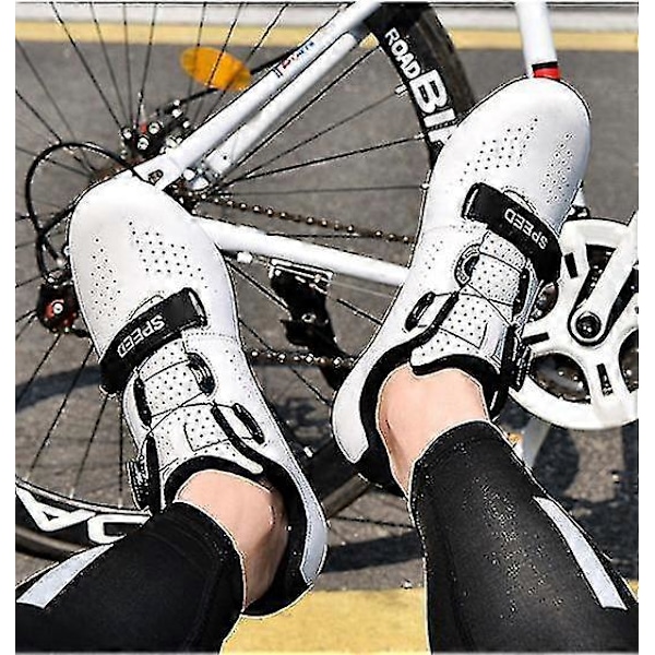 Låsbara cykelskor för landsvägscykling, bergsskor med hård sula, tävlingsskor och sportskor White 38