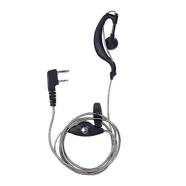 Svart 2-pinners Ptt Mikrofon Headset For Radio Quansheng Hyt Uv5r Ørepropp Biltilbehør