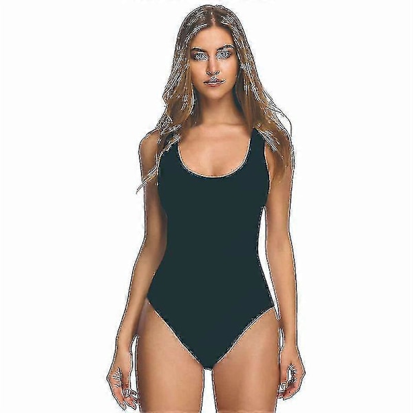 Dame 3D Bikini Badedragt med Brystpuder, Voksen Heldragt black M