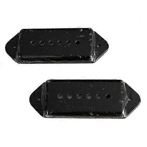 Ett par P-90 P90 Dog-ear Gitarr Pickup Skydd Svart (c42)