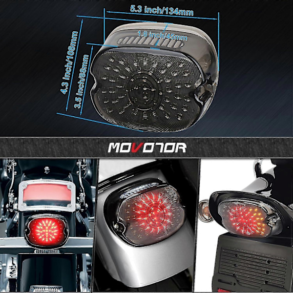 LED-takavalo LED-jarruvilkku Takavalo Matala Profiili Savustetut Takavalot Yhteensopiva Harley Davidson Dyna Sportster 883 1200 Road King_SJJYV kanssa