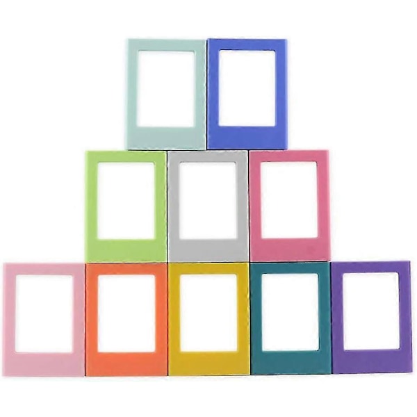 10 stk. 3 tommer Unik Farverig Magnetisk Fotoramme til Fujifilm Instax Mini 8/8 + Mini 9 Fotoalbum Køleskabsmærkater