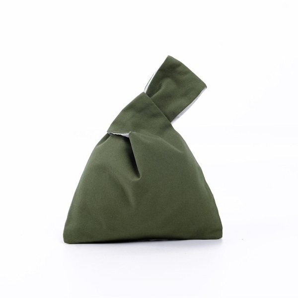 Bomull Damhandväska Knot Wrist Shopping Bag Miljövänlig Återanvändbar green
