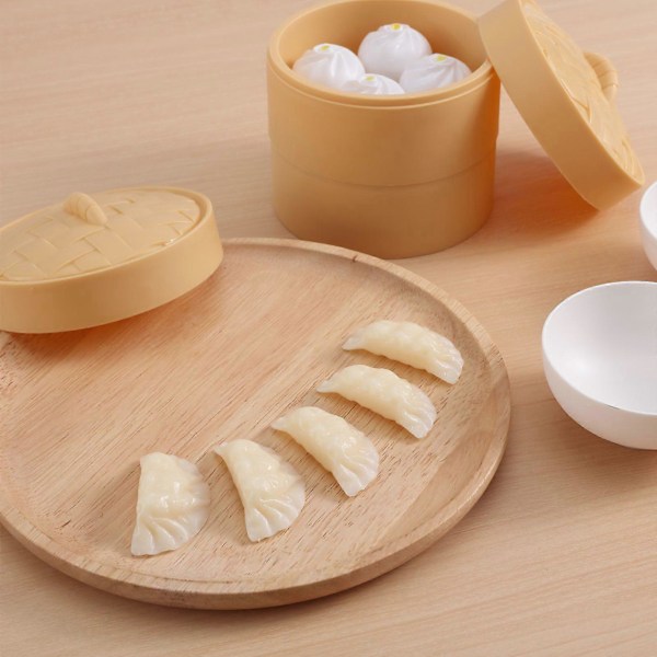 5 stk. Simulerte Dumpling Modeller Livaktig Dumpling Pynt Dumpling Modell PVC Simulert Mat Dekor