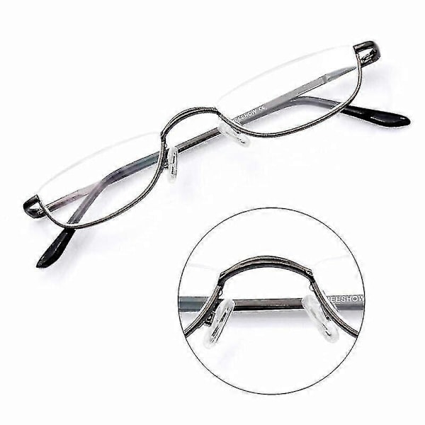 Läsglasögon Metall Fjädergångjärn Halvmåne Semi Rimless Läsare 1.0~4.0 Gunmetal 2.50 strength