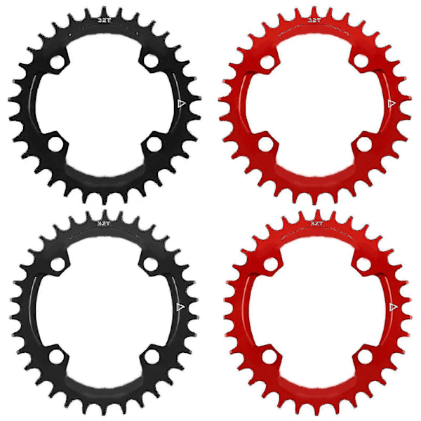 Rund/oval 96bcd 32/34/36/38t Smal Cykel Mtb Cykel Red 36-Round Plate