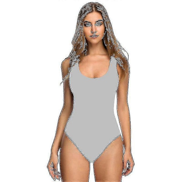 Dame 3D Bikini Badedragt med Brystpuder, Voksen Heldragt grey M