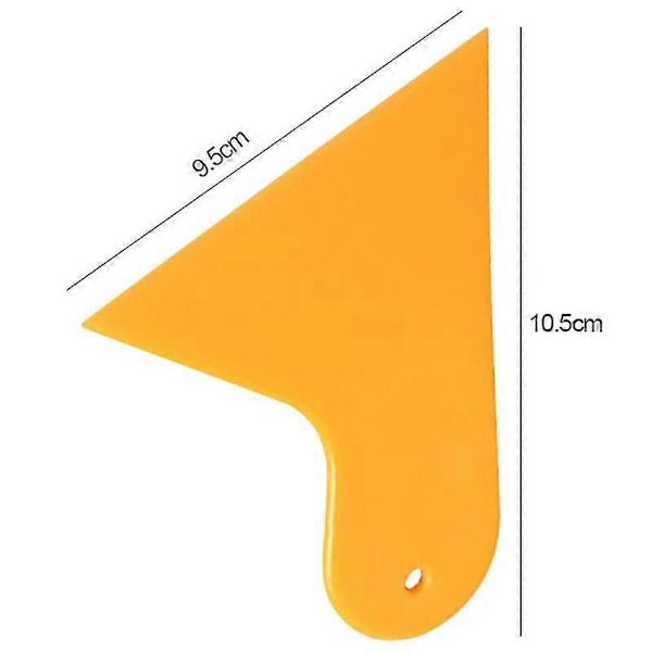 Muovinen keltainen auton ikkunatarra kalvon kaavin lasta puhdistustyökalu 10,5x9,5cm