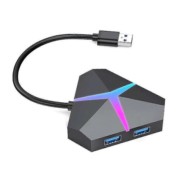 4-Port USB3.0 Hub Med Strömförsörjning Splitter Expander Multi Extra USB-Port Extender Adapter 5Gbps Höghastighetsdataöverföring Dockningsstation Laptop Tillbehör