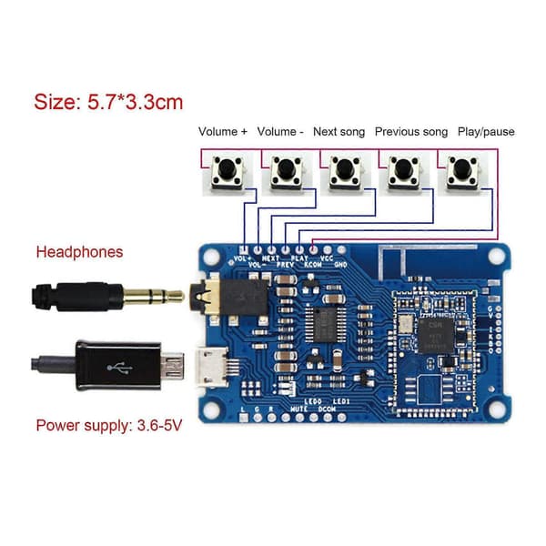 Csr8675 Bluetooth V5.0 Decoder Board+antenne Pcm5102a Lavt Strømforbrug Support /-ll/-hd