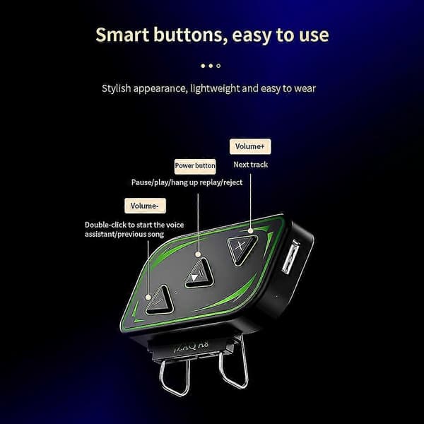 Motorsykkel Bluetooth Fullhjelm Håndfri Stemmeassistent Samtale Intercom Headset Med Cnc Støyreduksjon