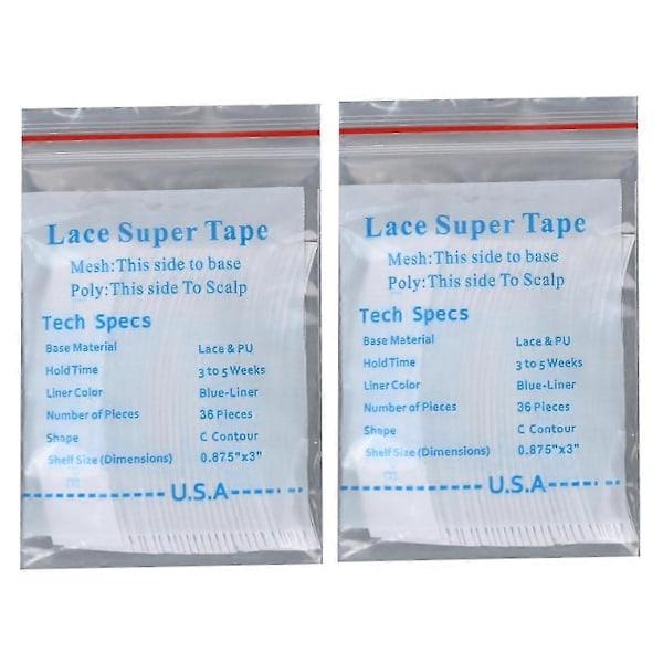 72 st/lot Spets Supertejp Fästtejp Perukremsor Salong Lim Förlängning Hårtejp Toupee Spetsperuk Vattentät