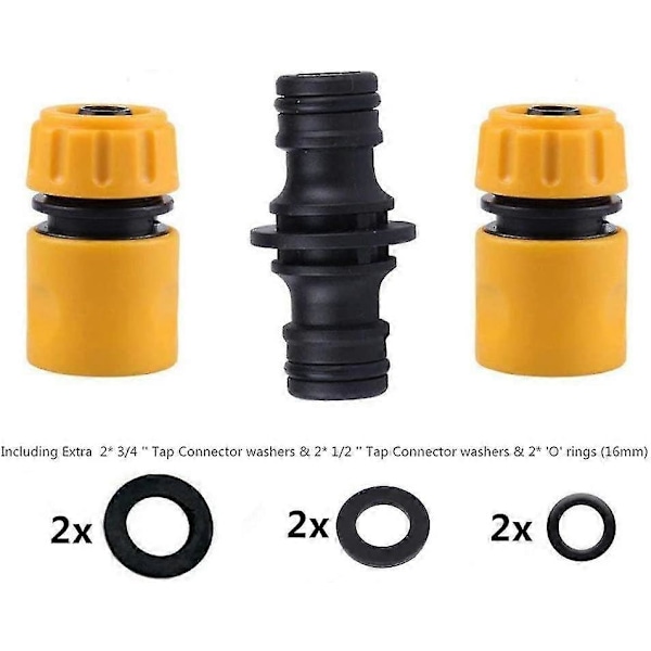 Slangekoblingsreparasjonssett 2x Plast Hageslange 1 2\" Hurtigkobling Gave