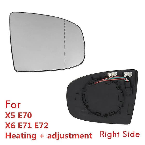 Høyre Side Bakspeil Sidespeil Glass Oppvarmet + Justering for X5 E70 2007-2013 X6 E71 E72 20
