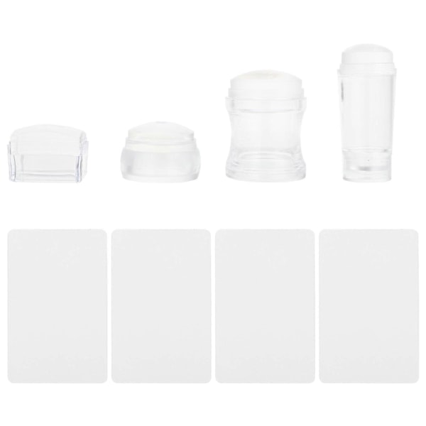 4 Set Nagelkonst Stämplar Manikyr Transfer Stämpel Salong Nagelstämplingsverktyg
