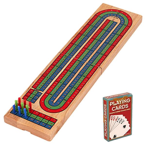 1 Set Cribbage -lautapeli, massiivipuuta, juhlapeli, Cribbage-korttilauta
