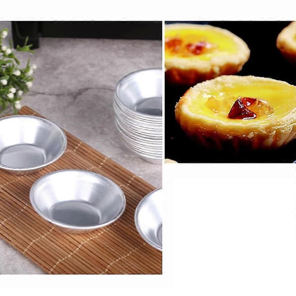 10 stk. Eggterteform i aluminiumslegering, bakeform, puddingform, portugisisk terteform, eggterte Ov