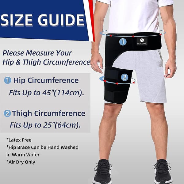 Höftstöd för ischias smärtlindring Hamstring Kompressionsärm Grenstöd Si Bälte Justerbart Stöd För Si Led, Ischiasnerv, Höftledsbyte, H