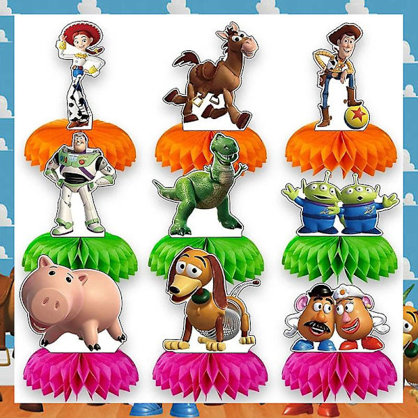 Blå Himmel Hvide Skyer Tema Festartikler Tegneserie Toy Story Engangsservice Kop Til Børn Drenge Fødselsdagsfest Dekorationer 9pcs