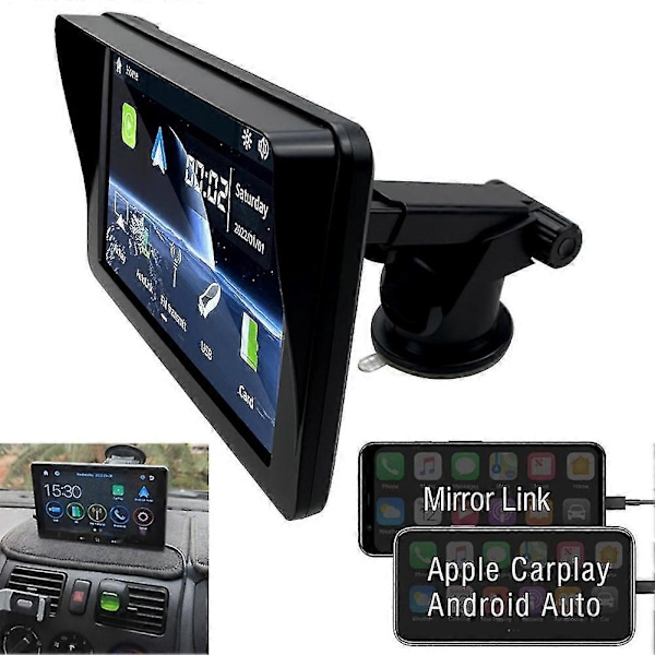 Universaali 7 tuuman autoradion multimediasoitin langaton Carplay Android kosketusnäyttö Bluetooth