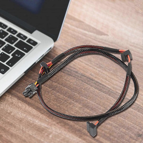 Modulær PSU 6-pin til 3-port SATA-kabel 18awg ledning 80cm til NP Eco-serien