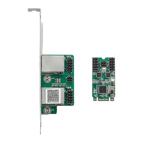 M.2 til Dual Port 2.5g Gigabit 2 Rj45 Porte 2500 Mbps 1000m B/m Key Slot, 2242 Størrelse